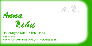 anna mihu business card